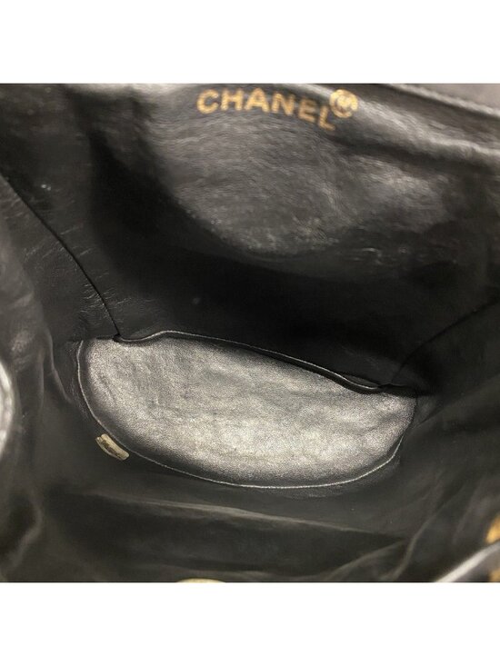 Chanel Backpack Quilted Lambskin Black Gold main image 6